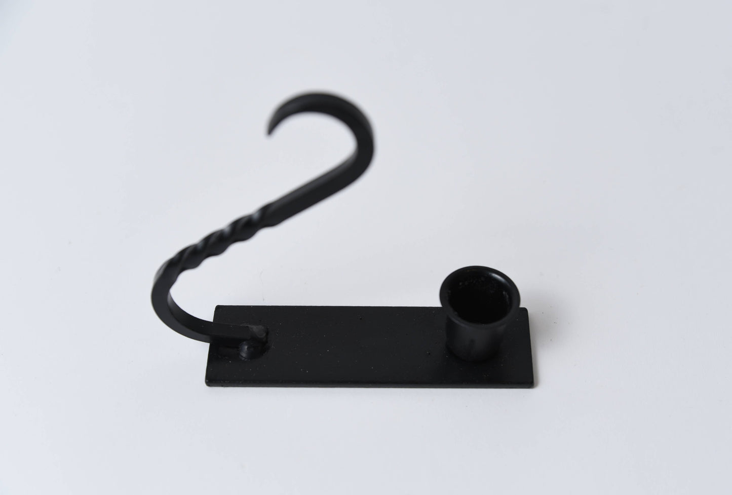 Iron Taper Holder with Curved Handle - 3 Feathers Design and Graphics & 3 Feathers Mercantile