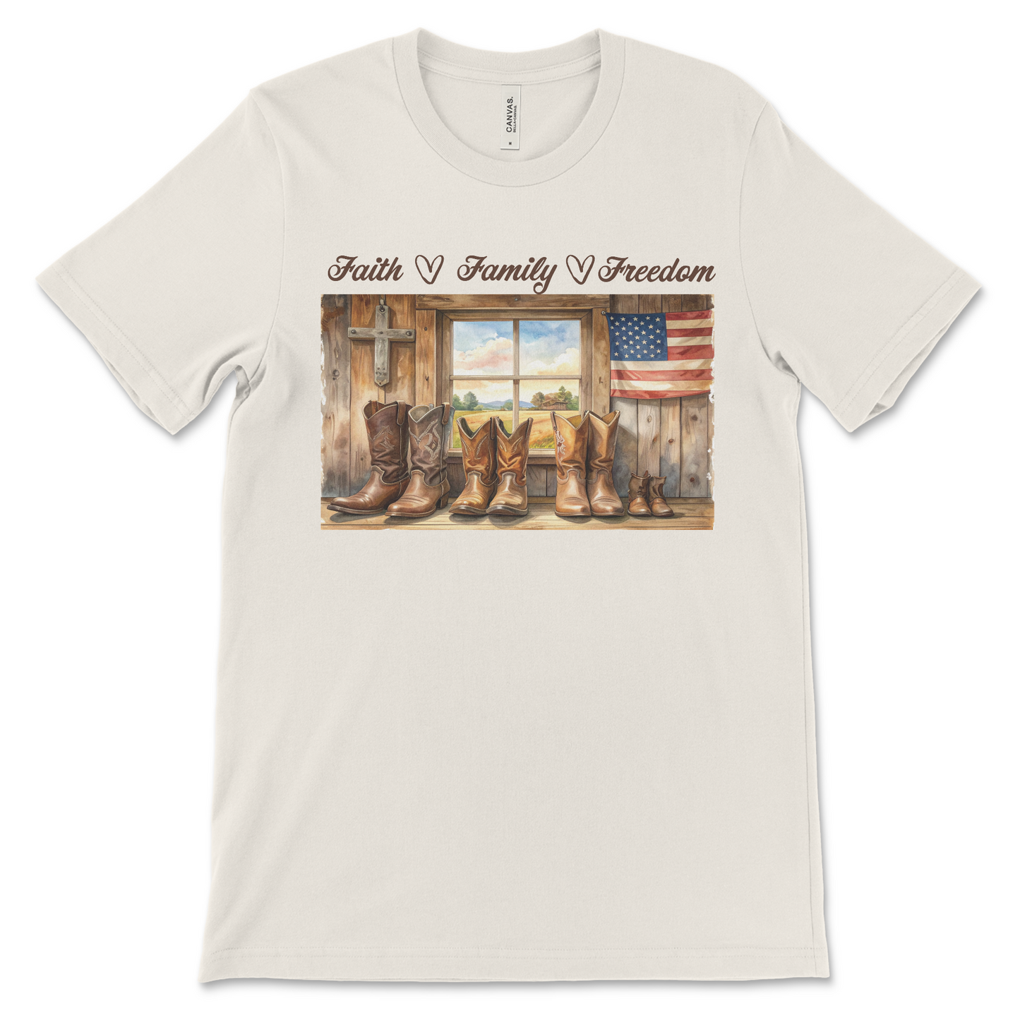 Heritage Collection - Faith Family Freedom TShirt Natural