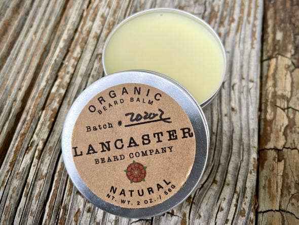 Lancaster Beard Company - Natural (Unscented) Organic Beard Balm: 0.5 Oz