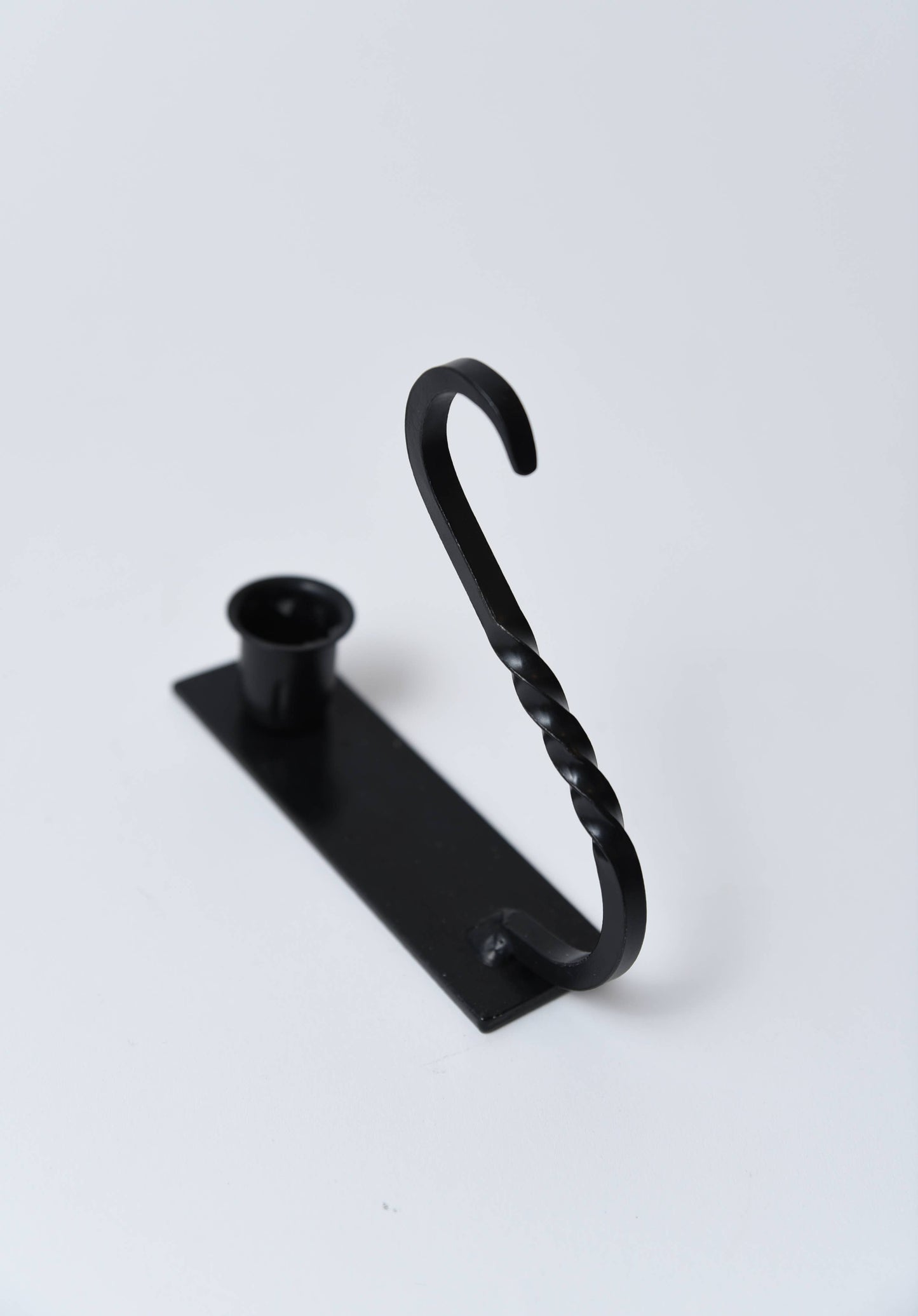 Iron Taper Holder with Curved Handle - 3 Feathers Design and Graphics & 3 Feathers Mercantile