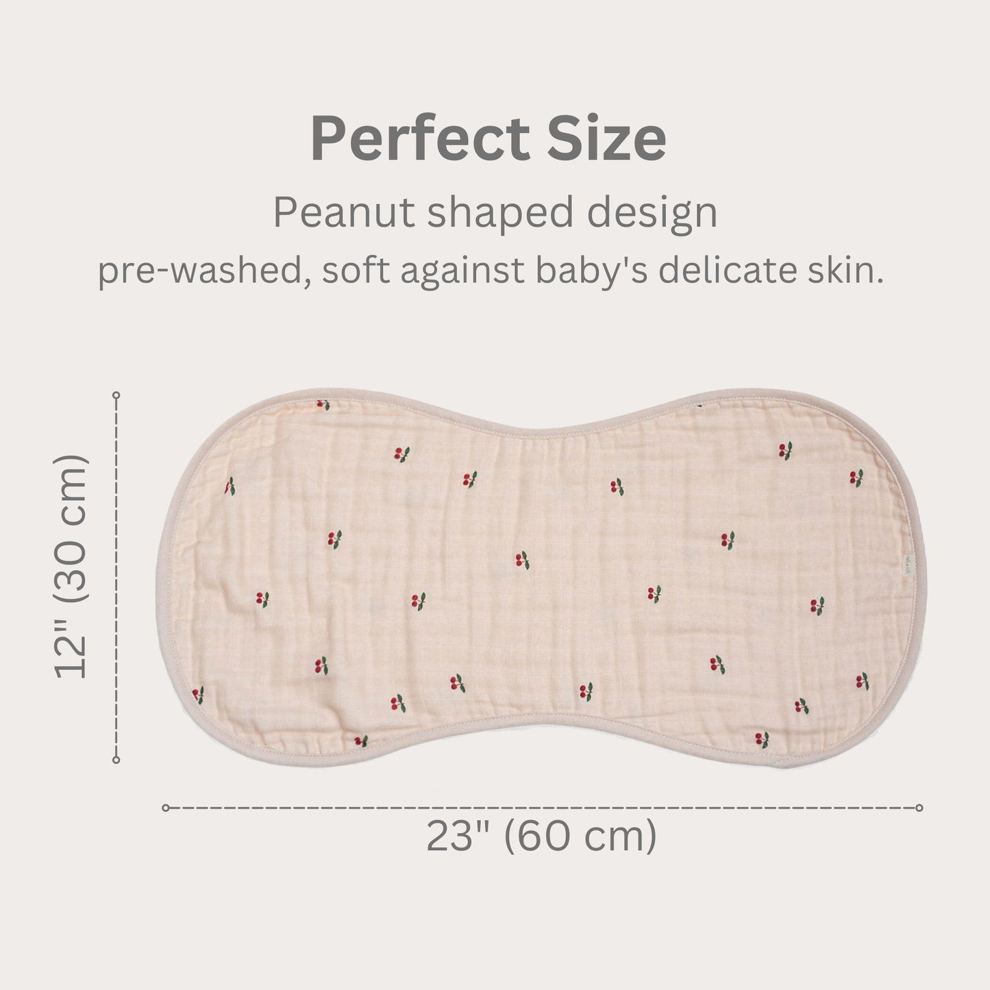 Bamboo Muslin Burp Cloth Set 2-Pack (Cherry-White) - 3 Feathers Design and Graphics & 3 Feathers Mercantile