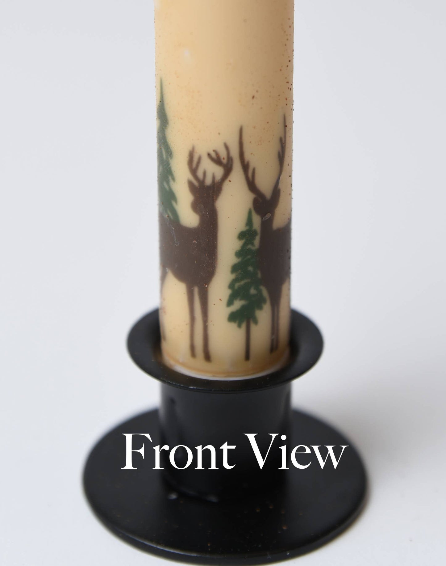 Deer in the Woods Panorama LED Timer Taper Candle: Top Dusted - 3 Feathers Design and Graphics & 3 Feathers Mercantile
