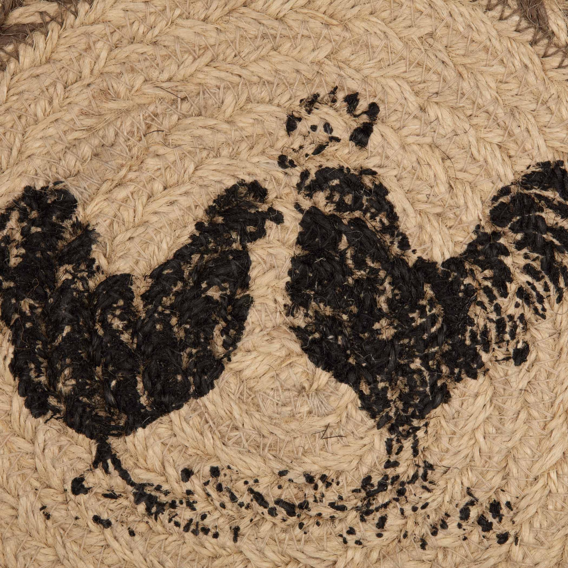 Sawyer Mill Charcoal Poultry Jute Trivet - 3 Feathers Design and Graphics & 3 Feathers Mercantile