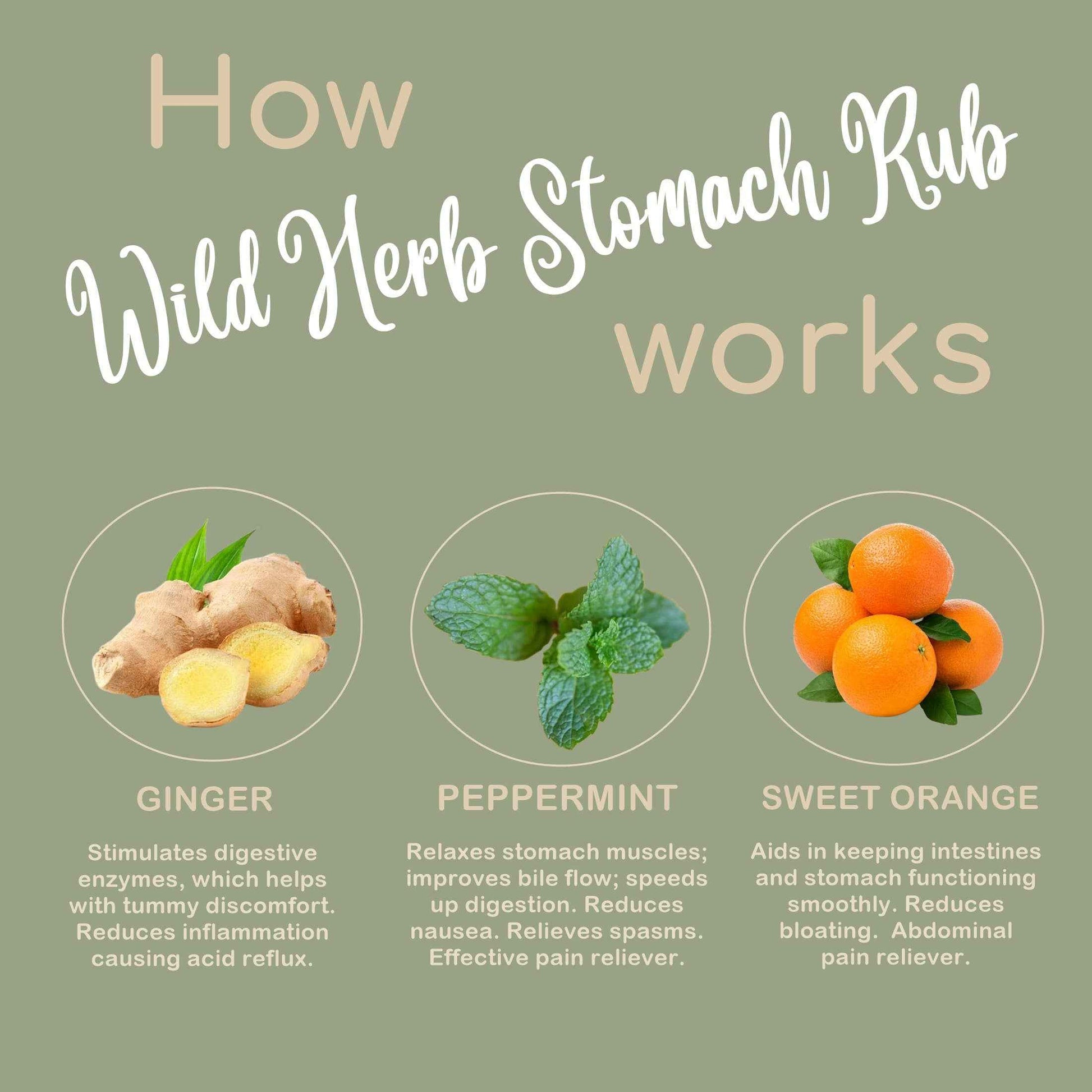 Stomach Rub: All Natural Gas Indigestion Heartburn & Nausea :  2 oz