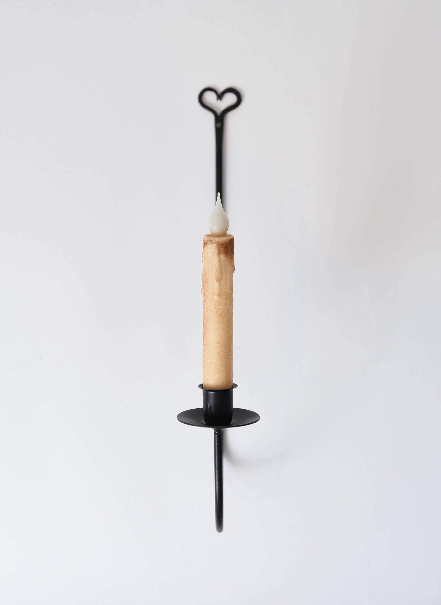 Iron Sconce Taper Holder with Heart - 3 Feathers Design and Graphics & 3 Feathers Mercantile