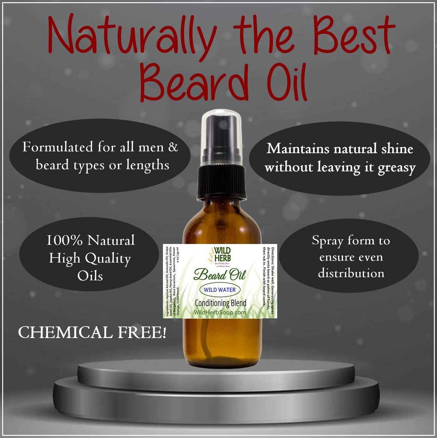 Conditioning Beard Oil for Men |Pure Natural High Grade Oils: Add Wild Herb Label / The Outlaw