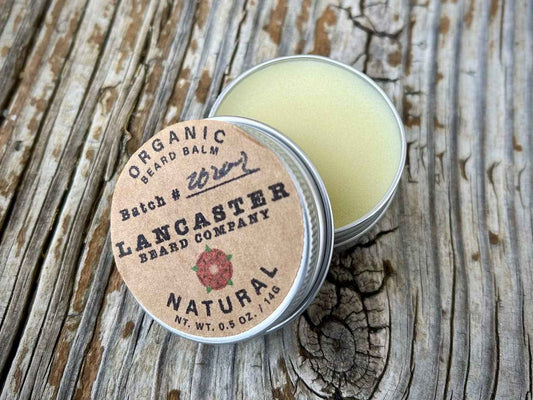 Lancaster Beard Company - Natural (Unscented) Organic Beard Balm: 0.5 Oz