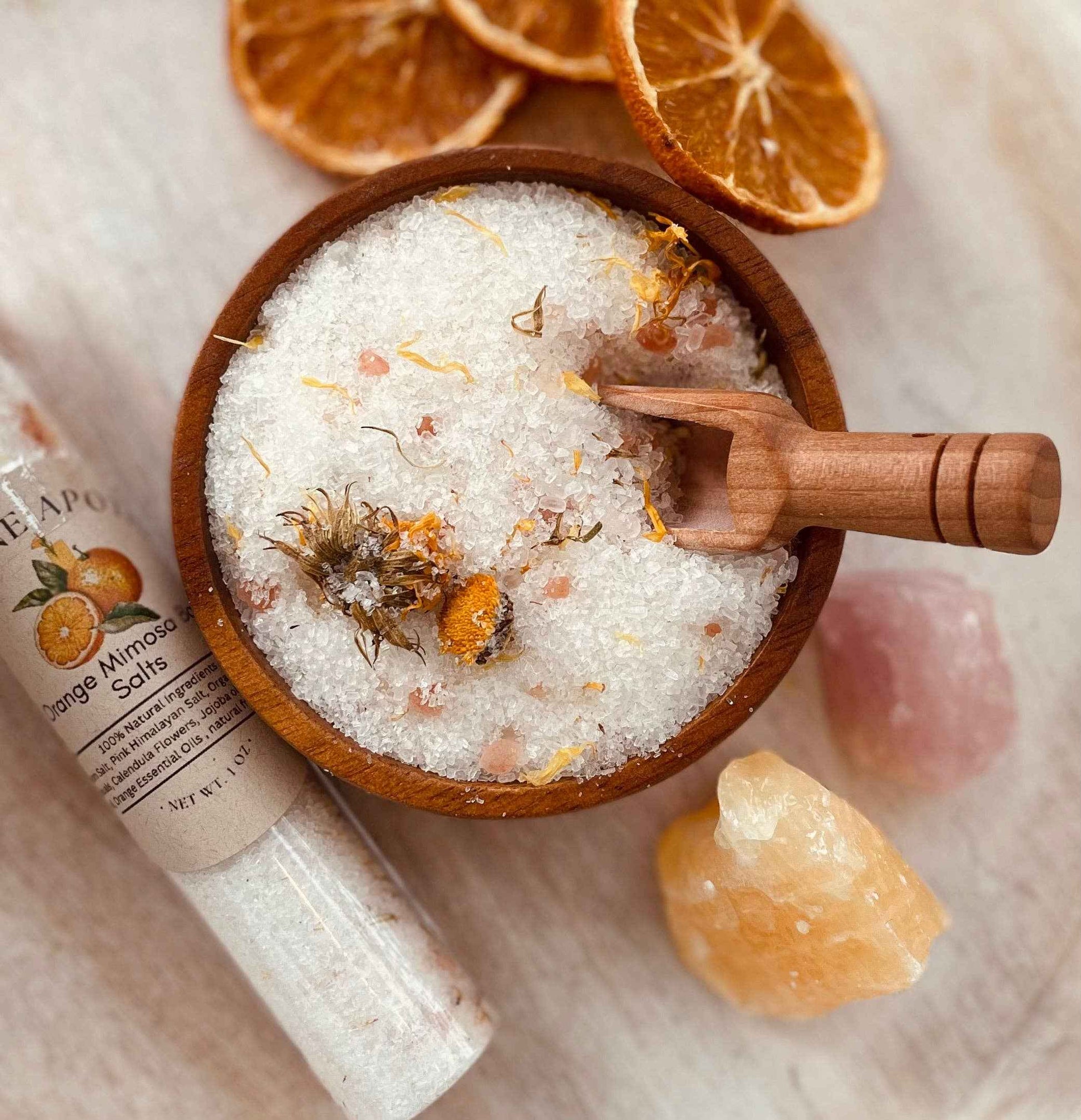 Sage & Stone Apothecary - Orange Mimosa Herbal Bath Salt Tube