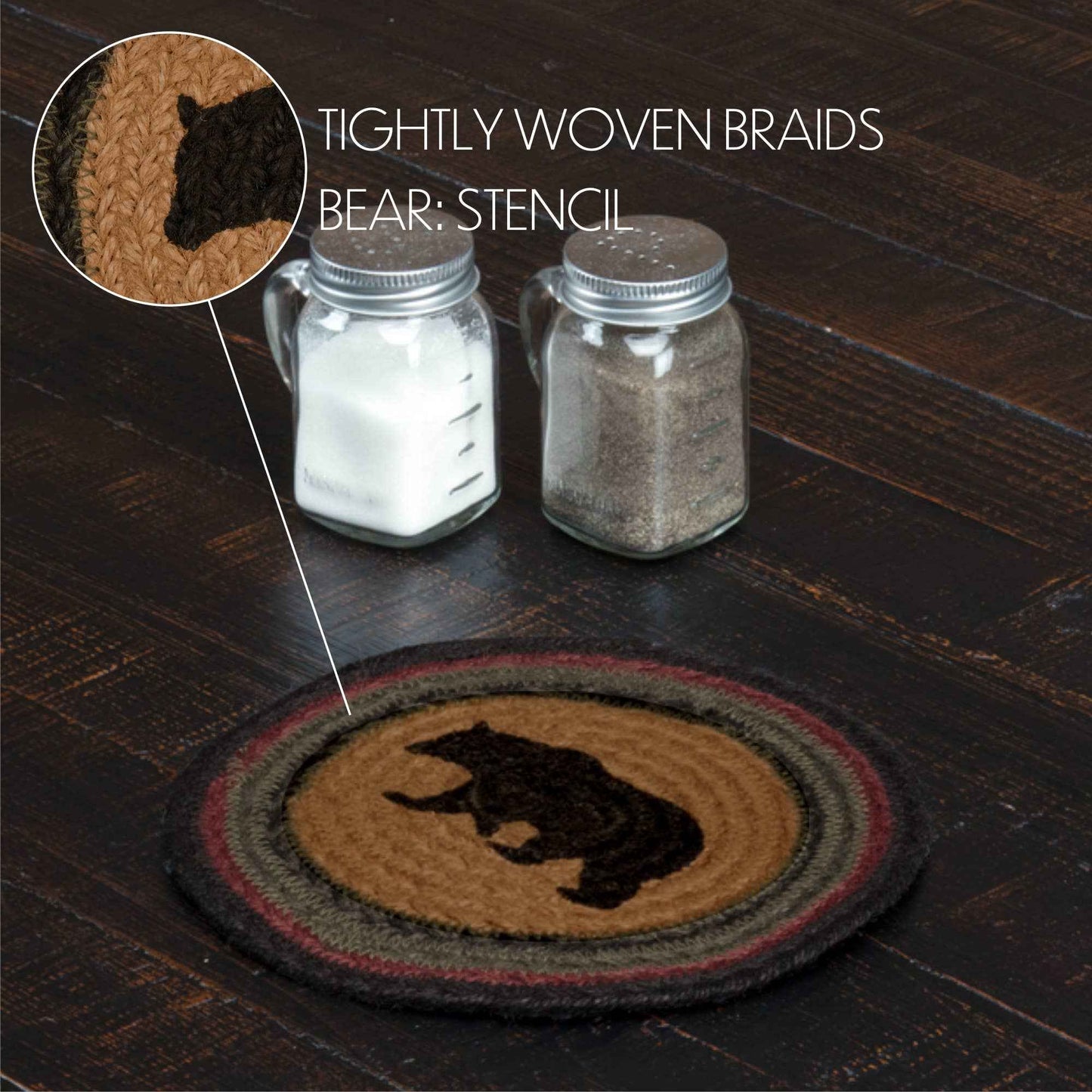 Wyatt Stenciled Bear Jute Trivet 8