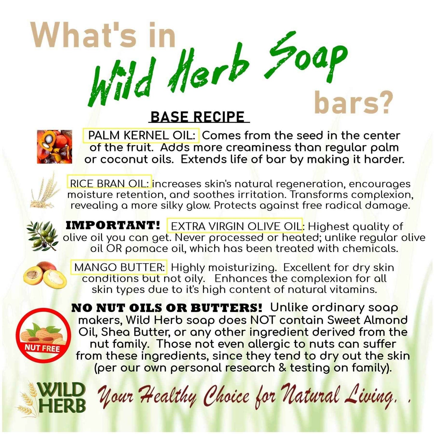 Wild Herb:Lavender Rosemary, Juniper Tea Mango Butter Natural Soap Bar