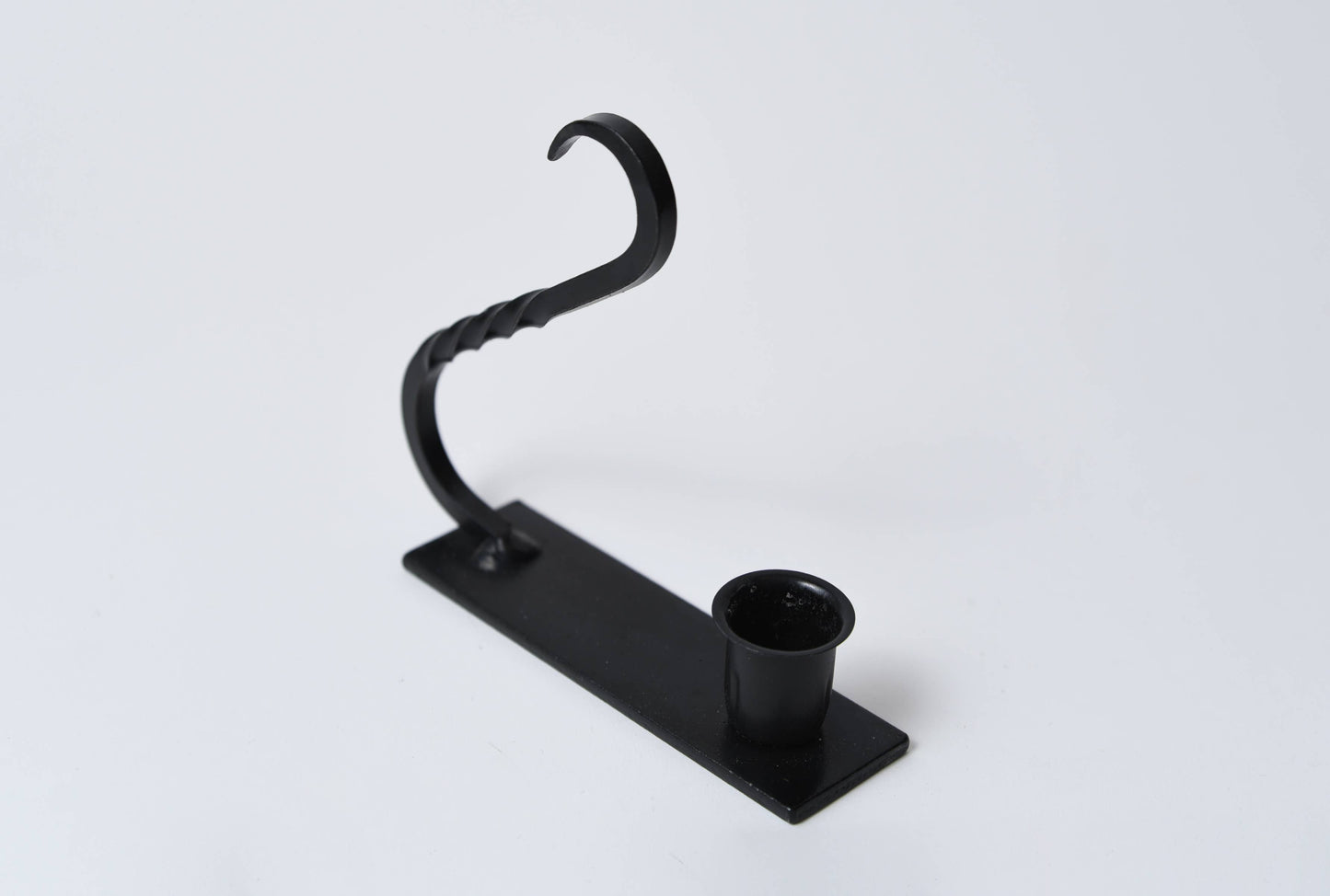 Iron Taper Holder with Curved Handle - 3 Feathers Design and Graphics & 3 Feathers Mercantile