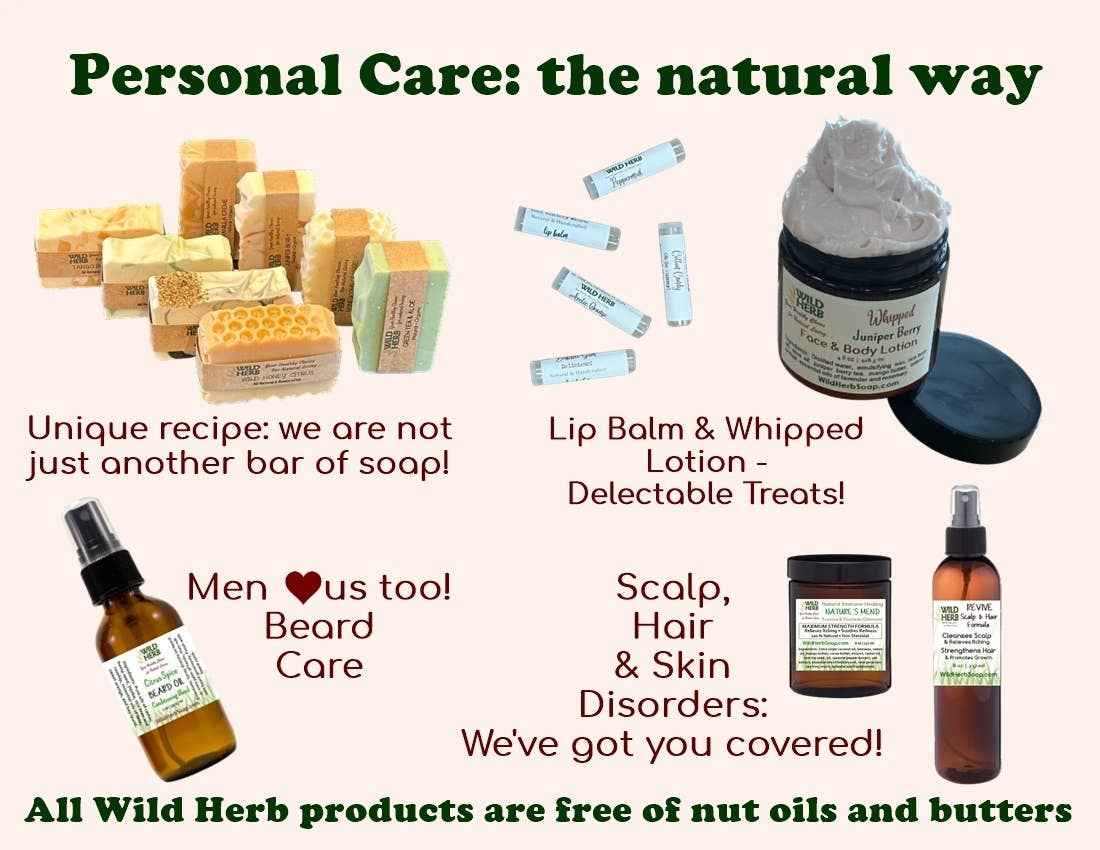 Wild Herb:Sweet Dreams Natural Organic Soap Bar Topped with Lavender