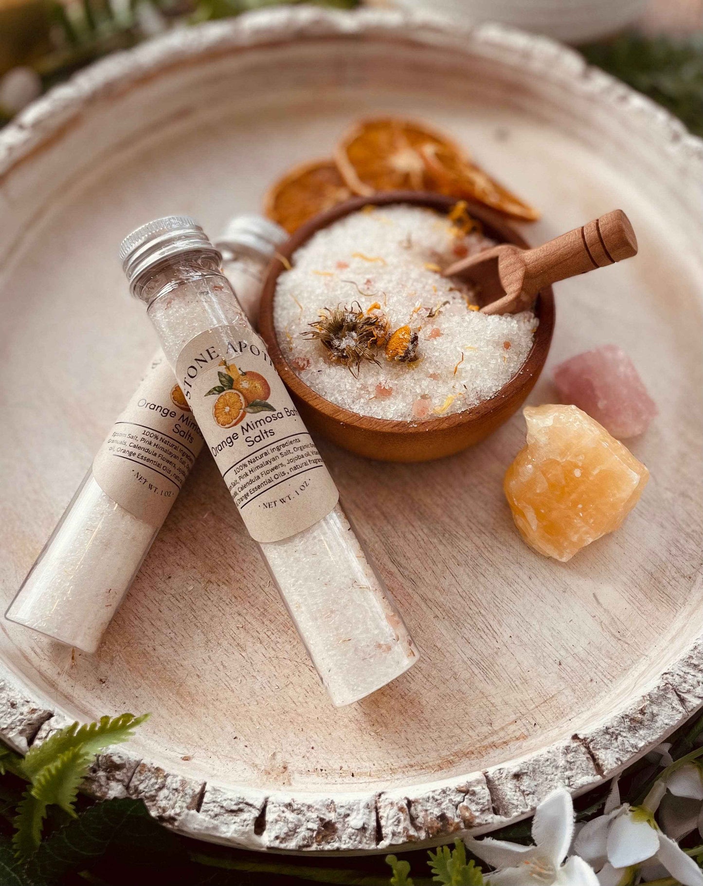 Sage & Stone Apothecary - Orange Mimosa Herbal Bath Salt Tube