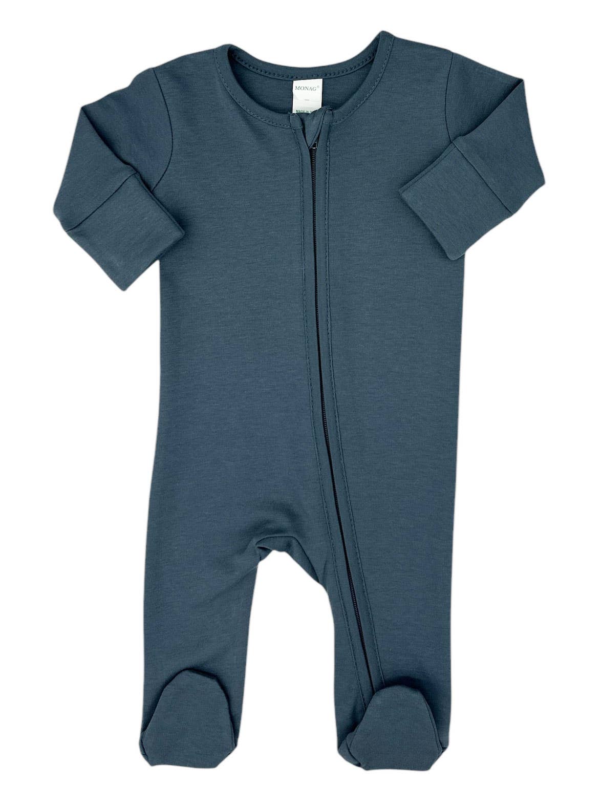 Organic Long Sleeve Baby Romper with Footie and mittens: Natural / 0-3M - 3 Feathers Design and Graphics & 3 Feathers Mercantile
