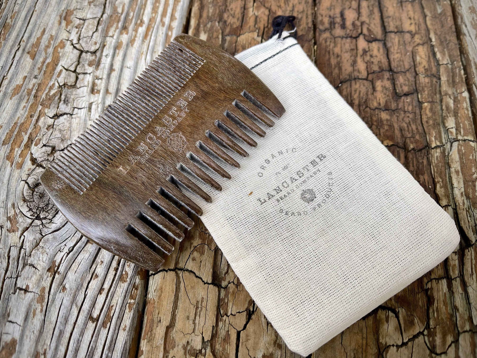 Lancaster Beard Company - Sandalwood Beard Comb With Muslin Bag