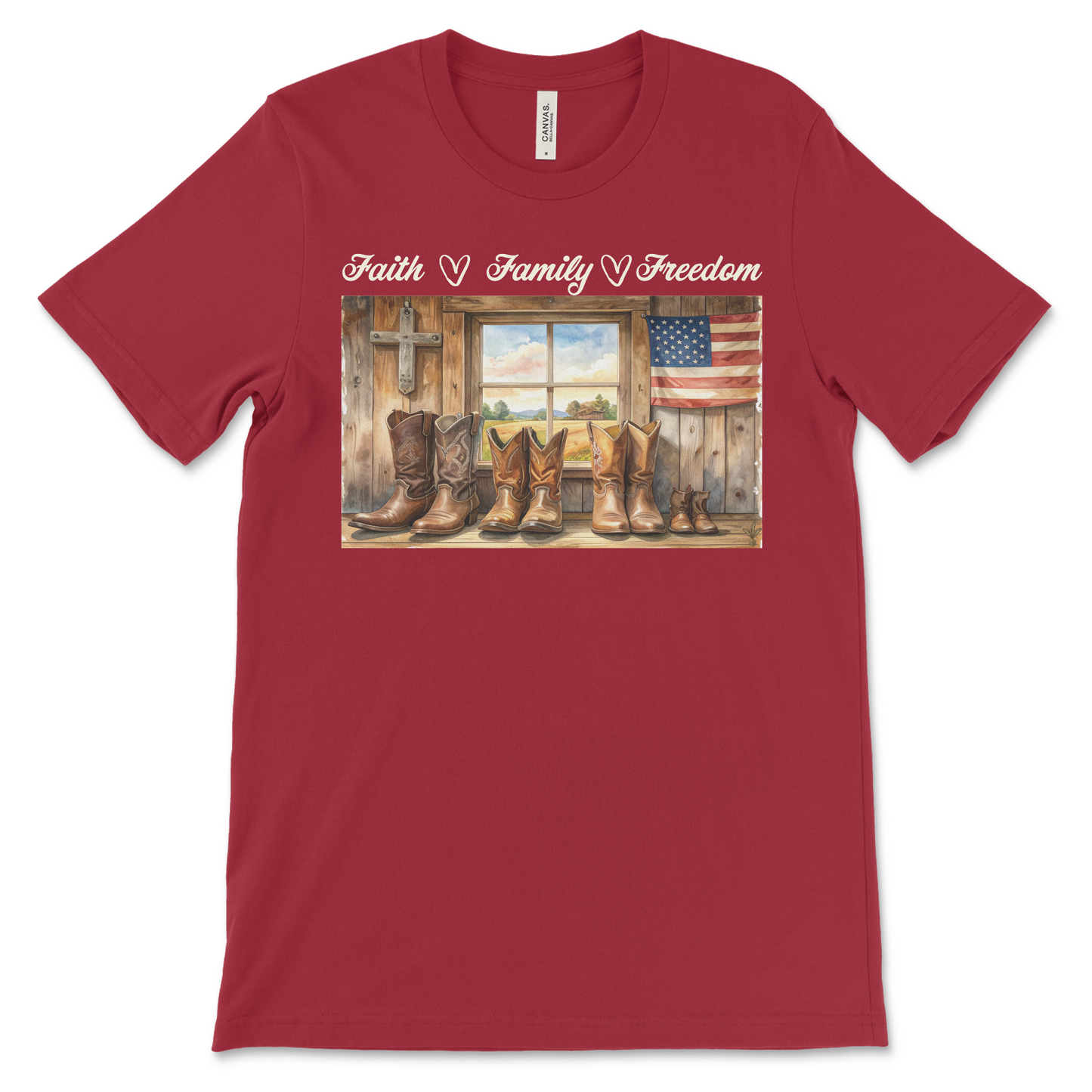 Heritage Collection - Faith Family Freedom TShirt Cardinal