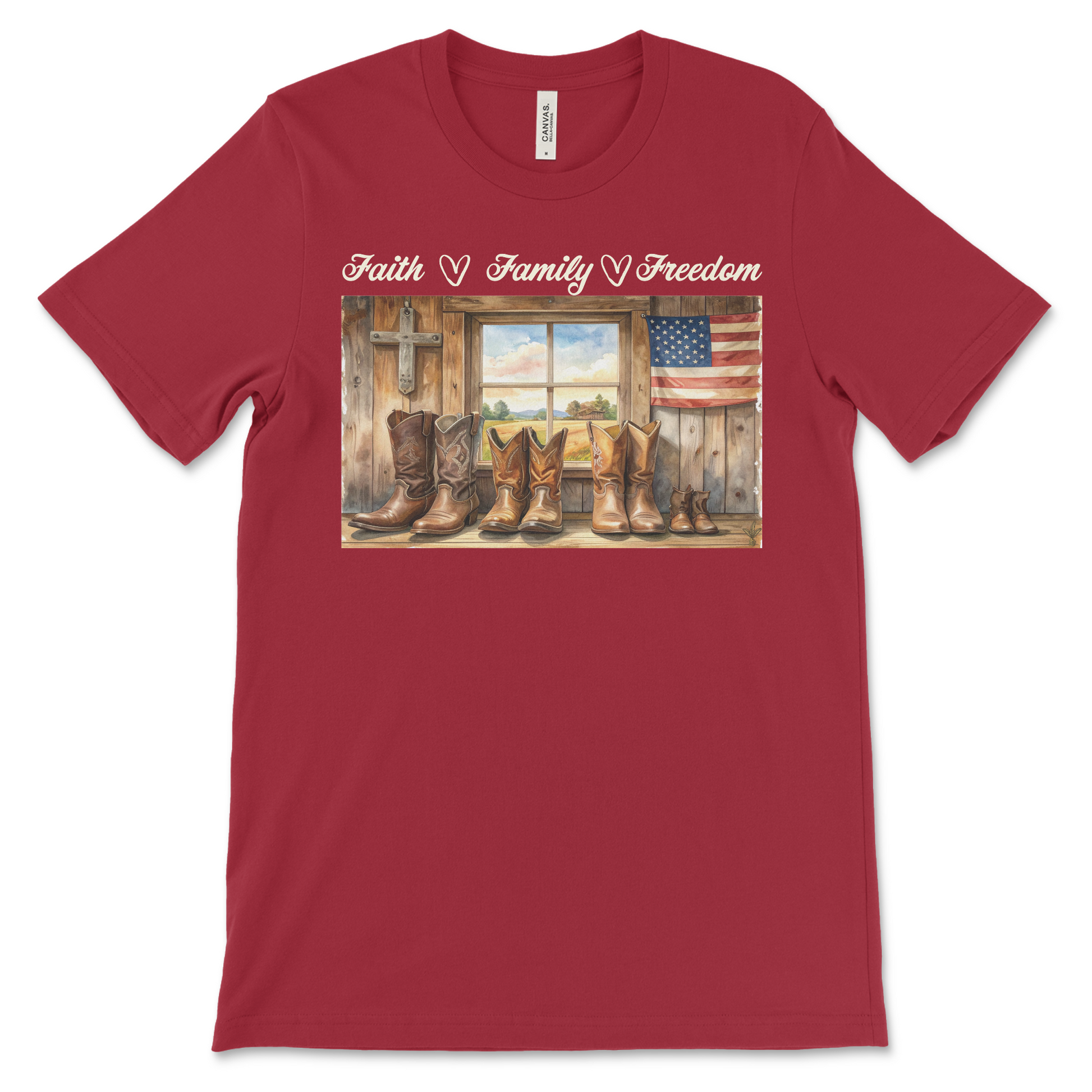 Heritage Collection - Faith Family Freedom TShirt Cardinal