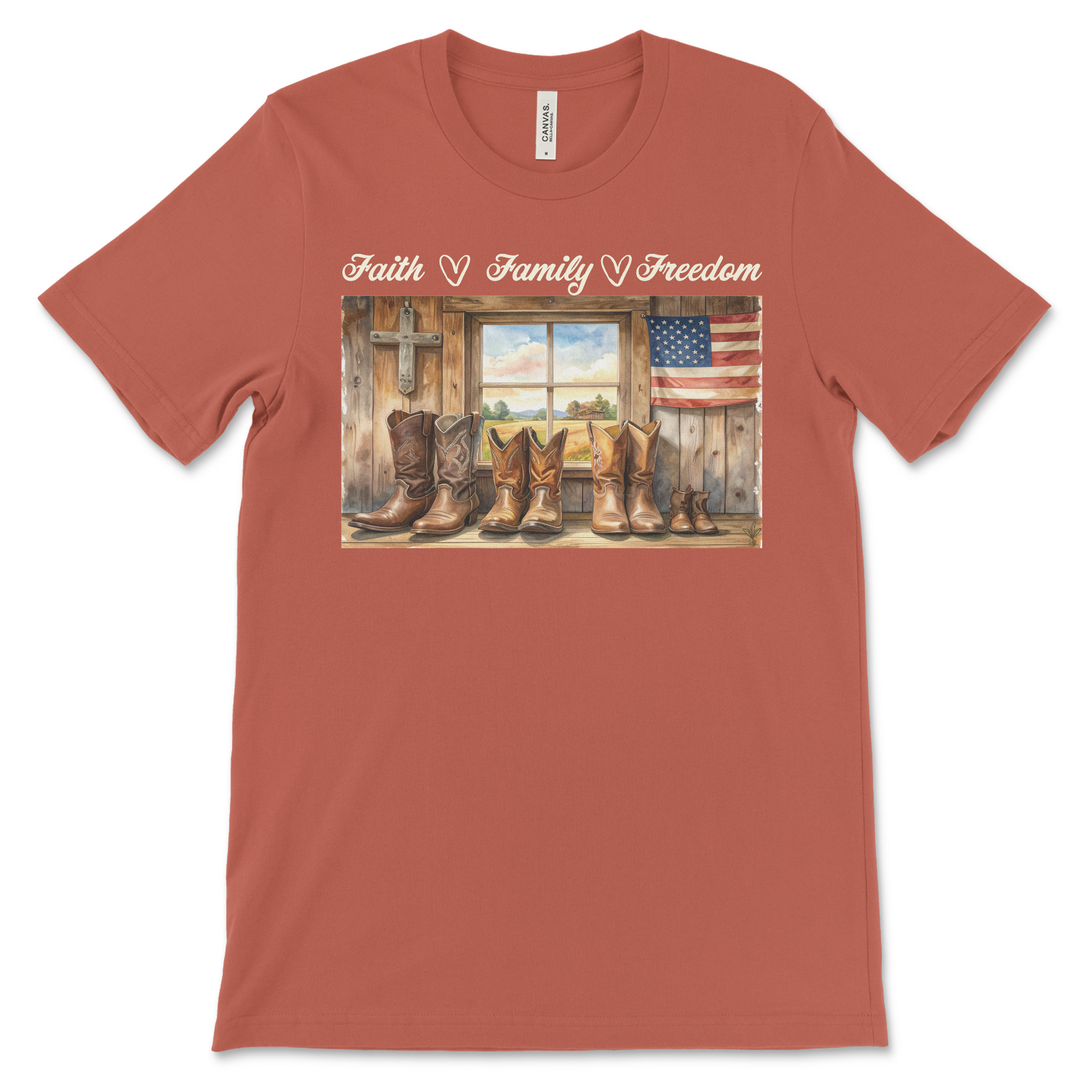 Heritage Collection - Faith Family Freedom TShirt Clay