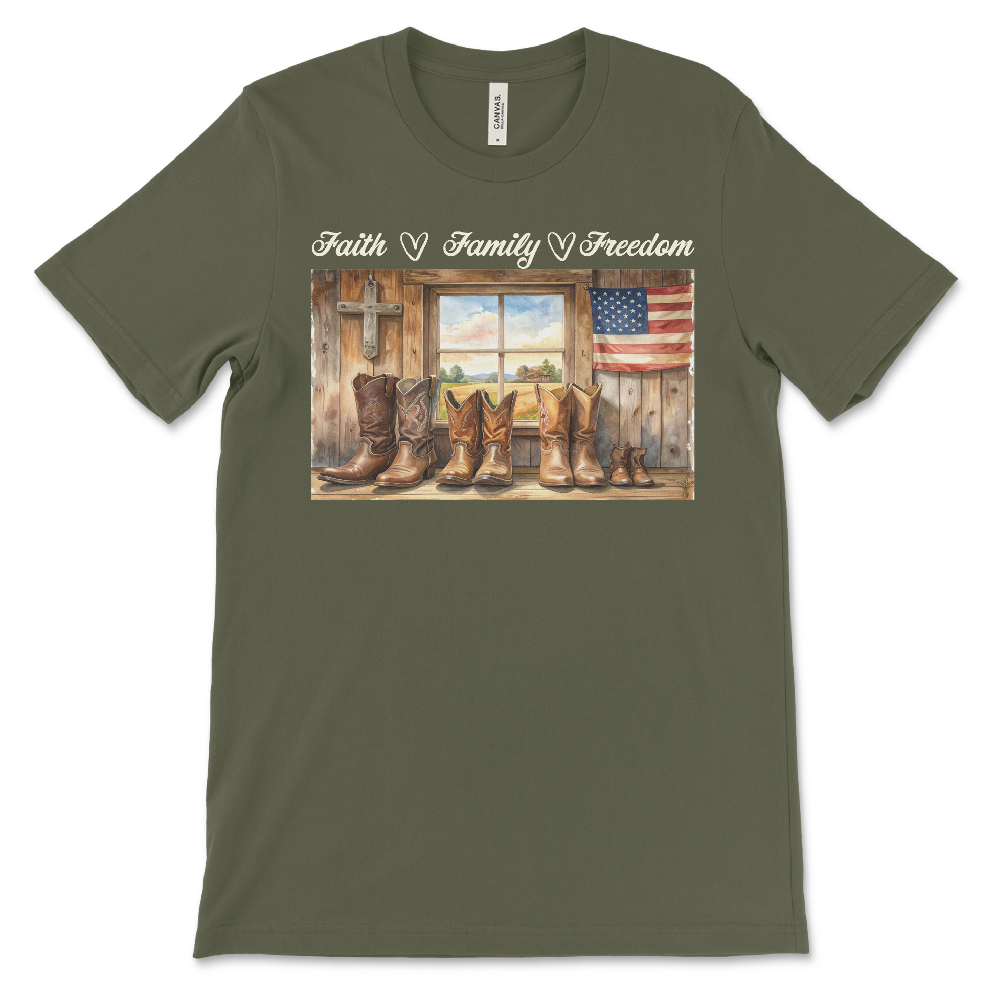 Heritage Collection - Faith Family Freedom TShirt Military Green