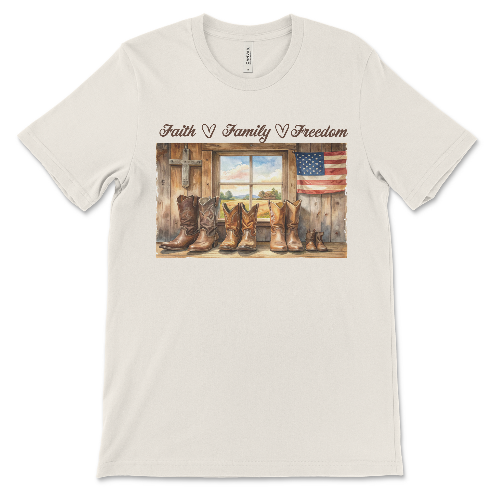 Heritage Collection - Faith Family Freedom TShirt Natural