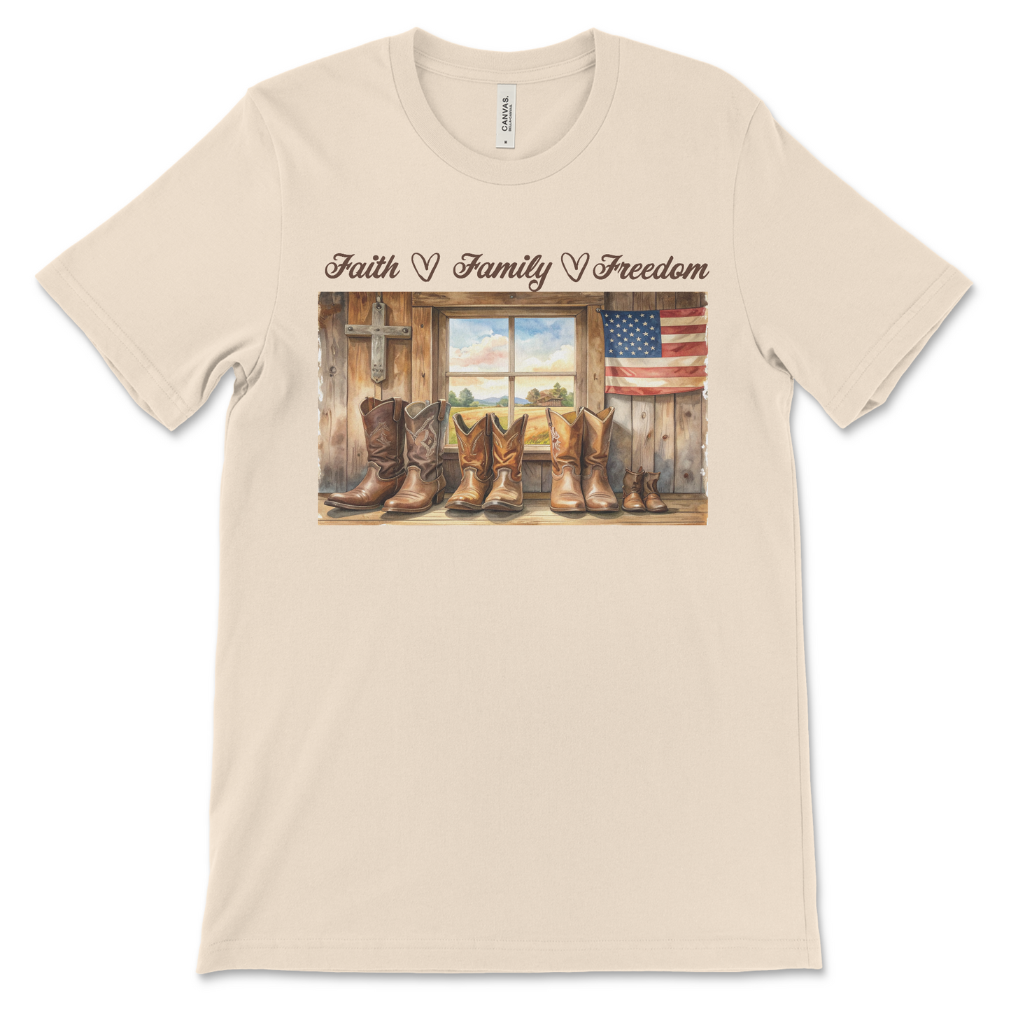 Heritage Collection - Faith Family Freedom TShirt Soft Cream