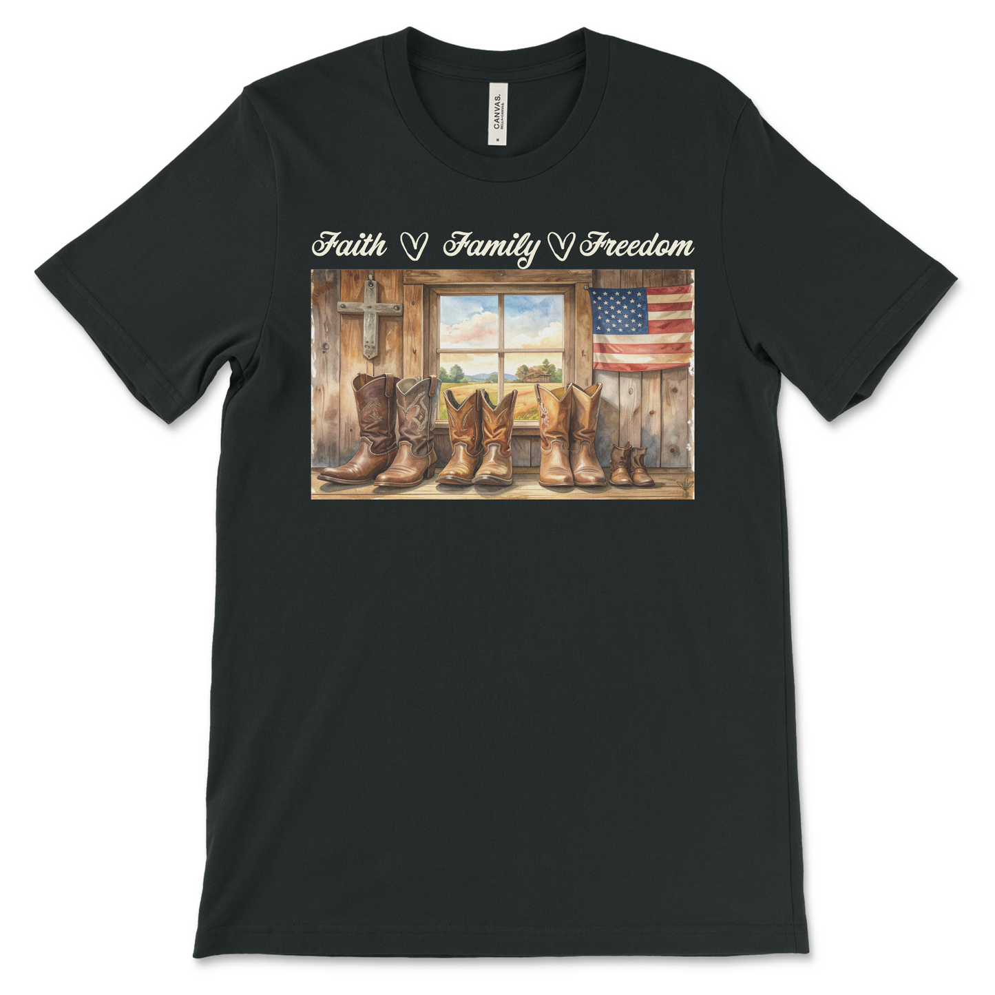 Heritage Collection - Faith Family Freedom TShirt Vintage Black