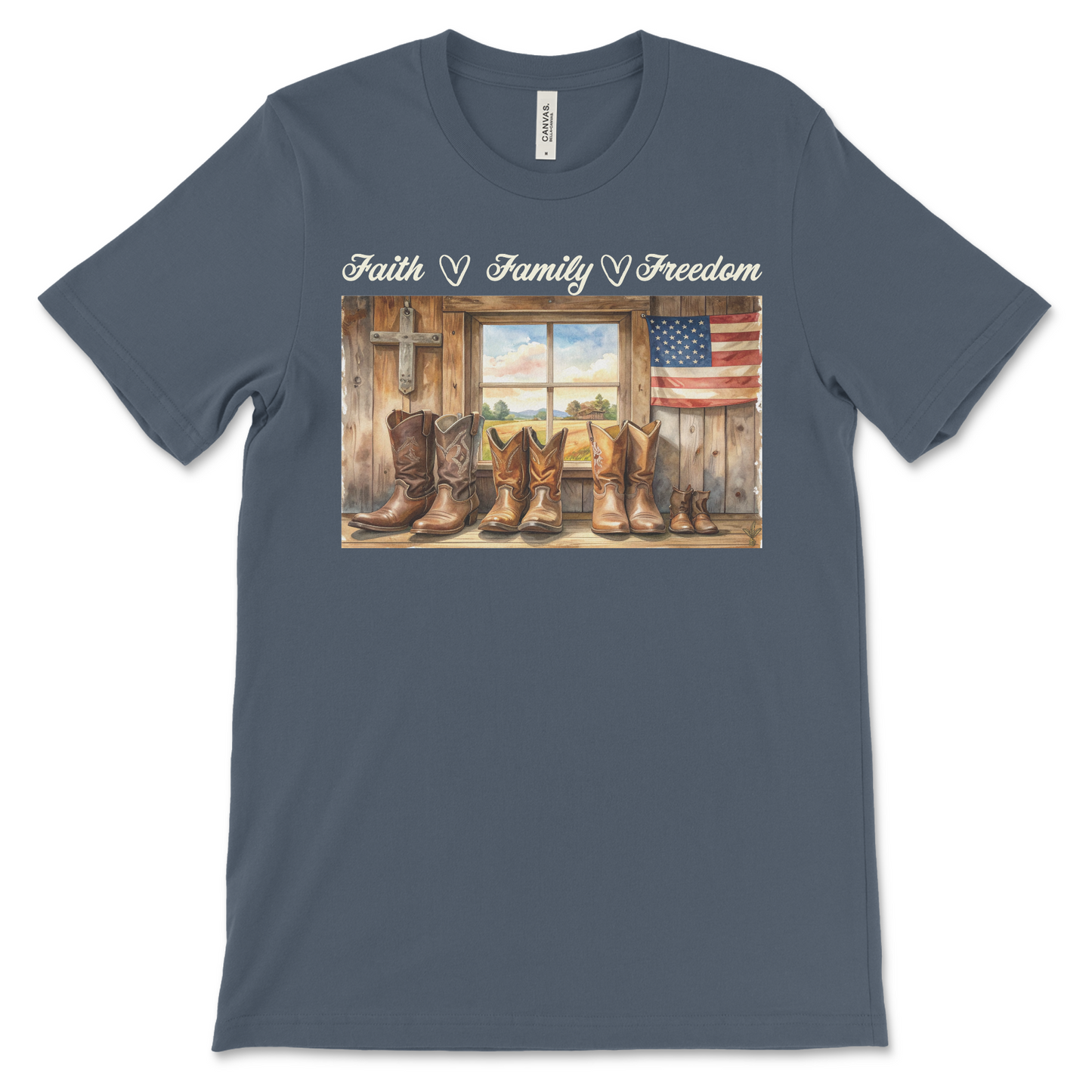 Heritage Collection - Faith Family Freedom TShirt Vintage Navy