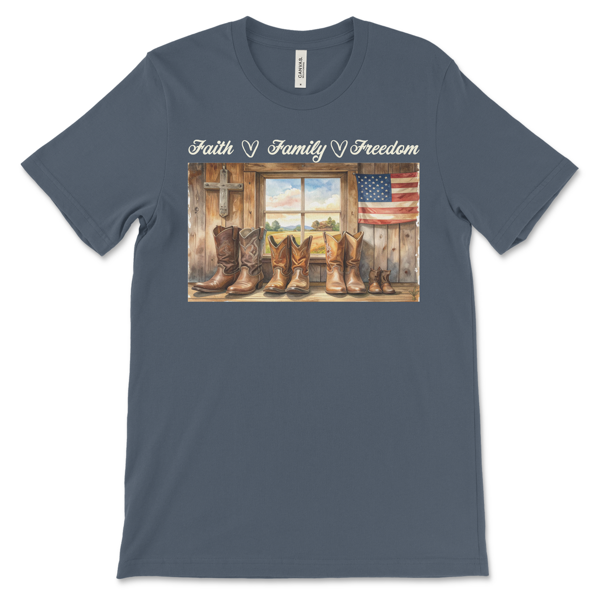 Heritage Collection - Faith Family Freedom TShirt Vintage Navy