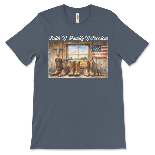 Heritage Collection - Faith Family Freedom TShirt Vintage Navy