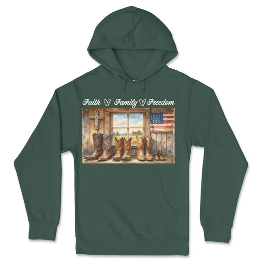 Heritage Collection - Faith Family Freedom - Midweight Pullover Hoody