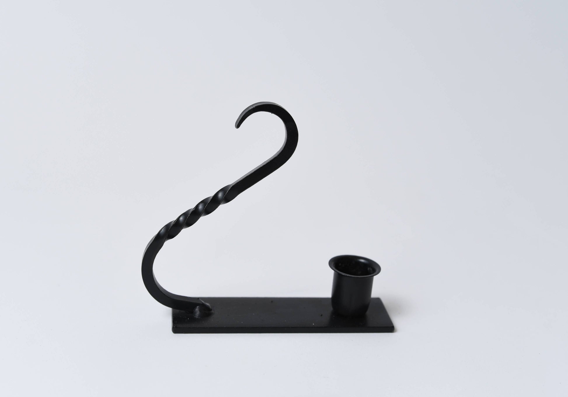 Iron Taper Holder with Curved Handle - 3 Feathers Design and Graphics & 3 Feathers Mercantile