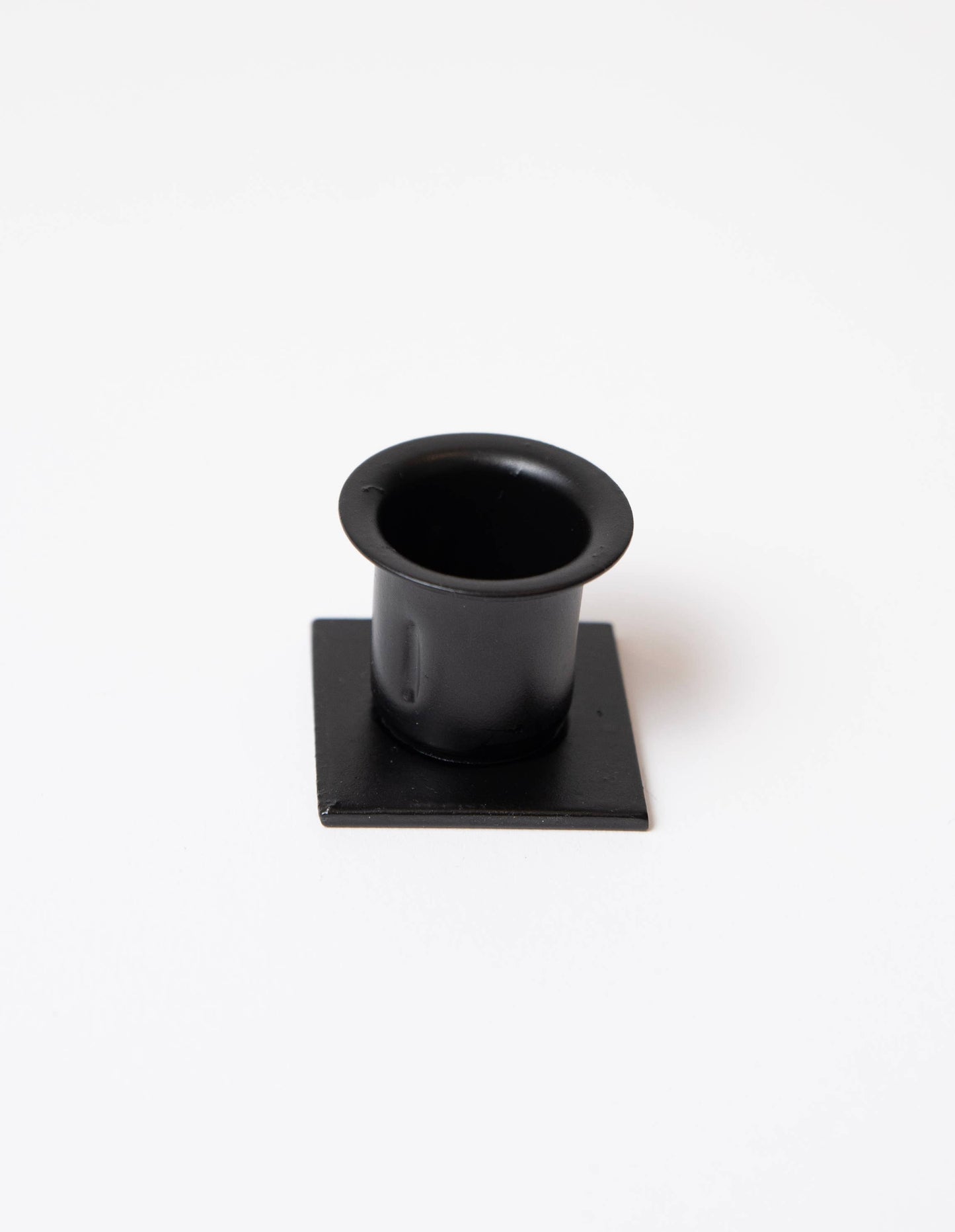 Black Iron Square Taper Holder - 3 Feathers Design and Graphics & 3 Feathers Mercantile