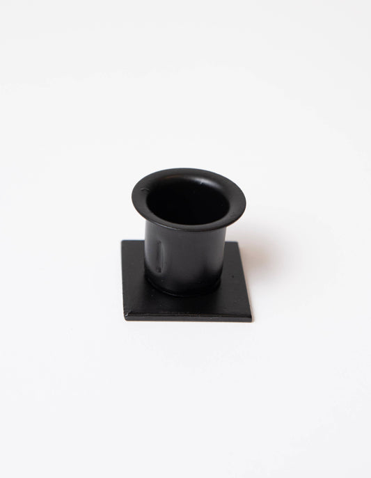 Black Iron Square Taper Holder - 3 Feathers Design and Graphics & 3 Feathers Mercantile