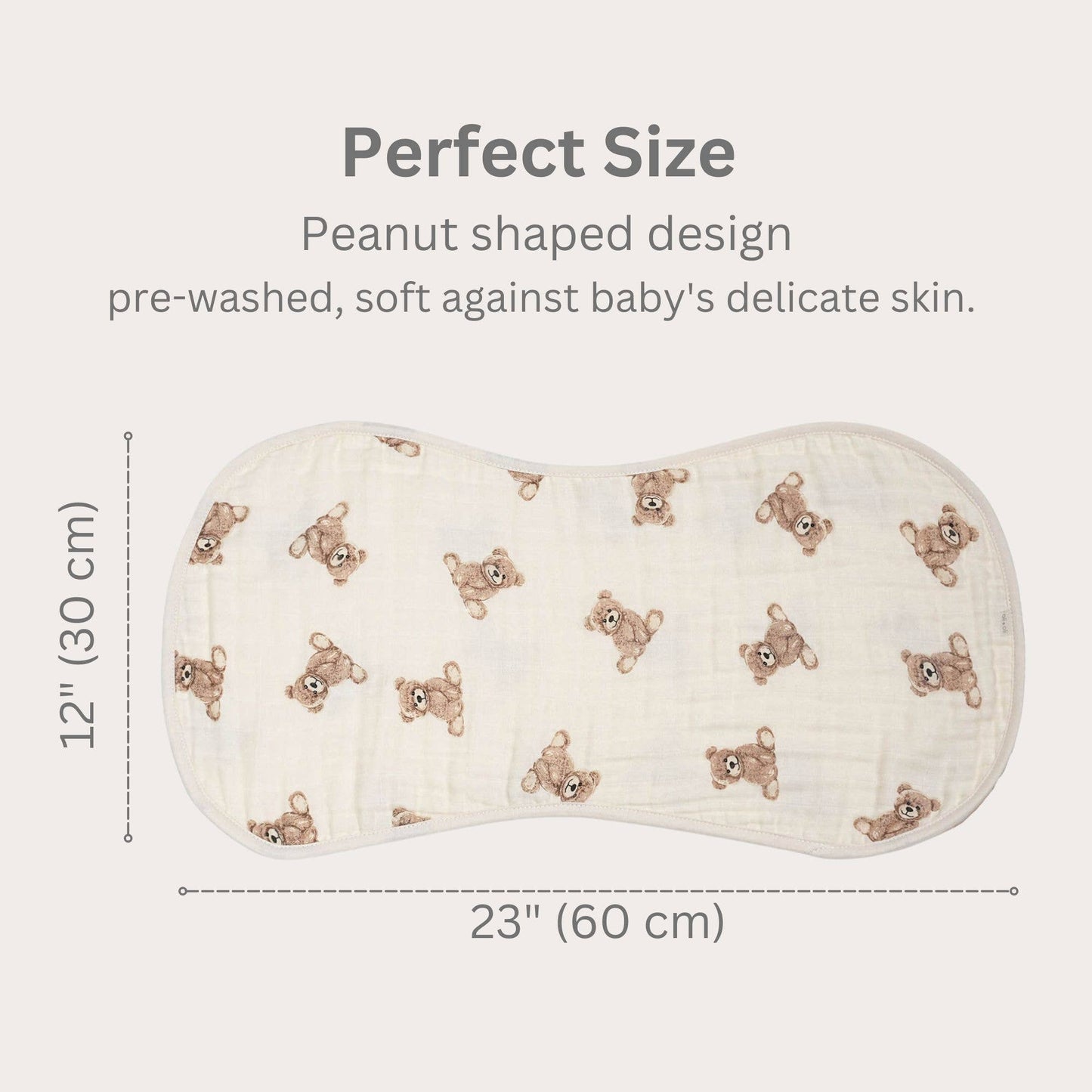 Bamboo Muslin Burp Cloth Set 2-Pack (Teddy/Taupe) - 3 Feathers Design and Graphics & 3 Feathers Mercantile