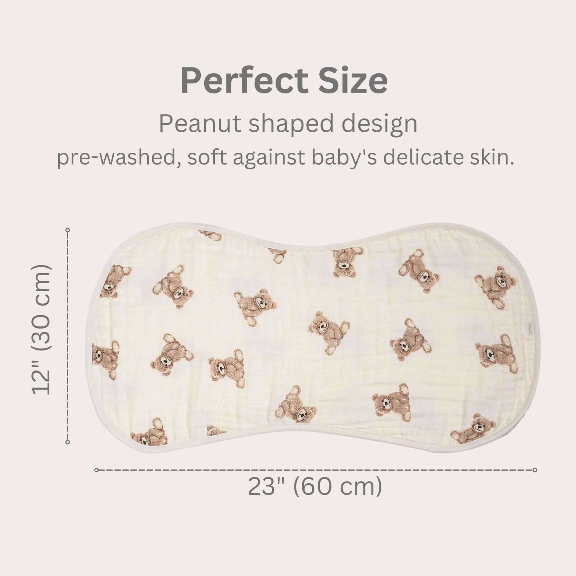 Bamboo Muslin Burp Cloth Set 2-Pack (Teddy/Taupe) - 3 Feathers Design and Graphics & 3 Feathers Mercantile