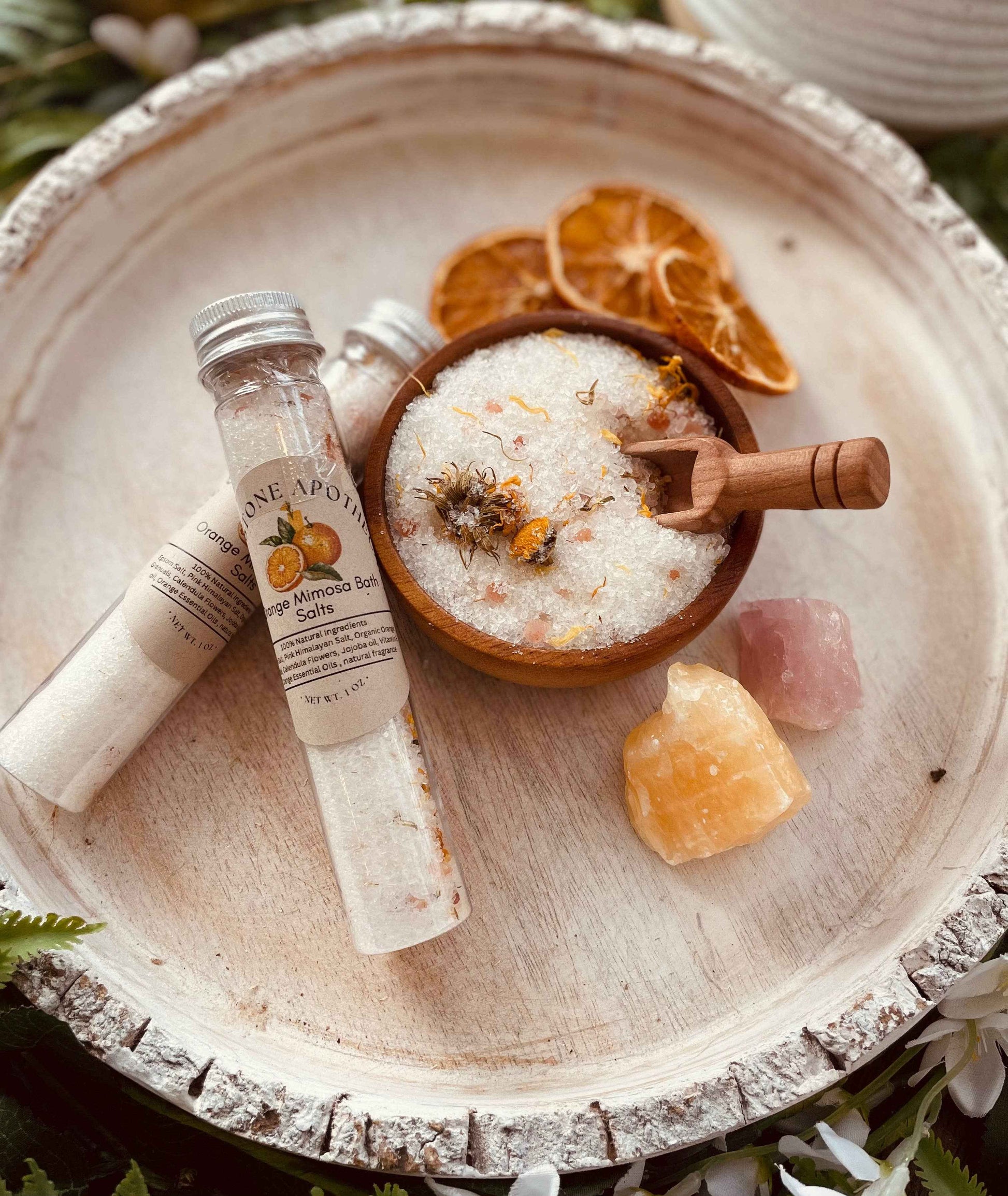 Sage & Stone Apothecary - Orange Mimosa Herbal Bath Salt Tube