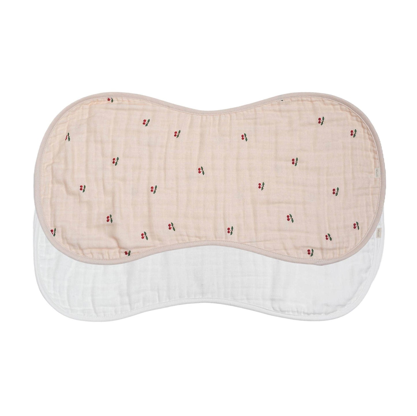 Bamboo Muslin Burp Cloth Set 2-Pack (Cherry-White) - 3 Feathers Design and Graphics & 3 Feathers Mercantile