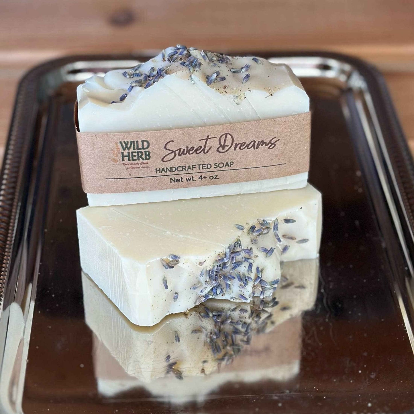 Wild Herb:Sweet Dreams Natural Organic Soap Bar Topped with Lavender