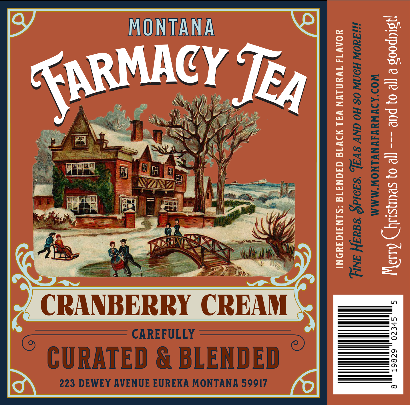Montana Farmacy - Cranberry and Cream Vintage Holiday/ Christmas Tea - 3 Feathers Design and Graphics & 3 Feathers Mercantile